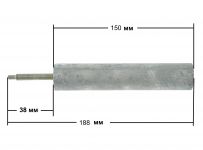 Анод магниевый М4/М6 D=21 мм L=110мм водонагревателя