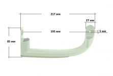 Ручка двери (нижняя левая) белая холодильника Beko